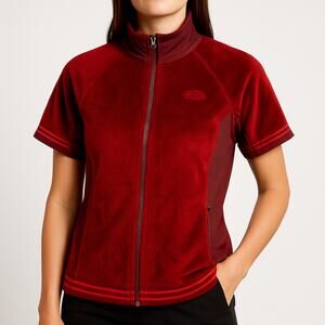 The North Face Fleece Running Jacket XL Short Sleeve Red Full Zip NWT